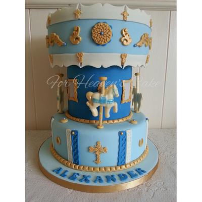 Christening Carousel for Alexander - Cake by Bobbie-Anne Wright (For Heaven's Cake)