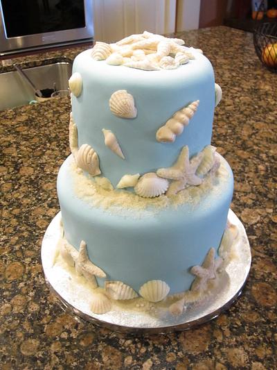 Beach themed Bridal Shower Cake - Cake by BollisBaking