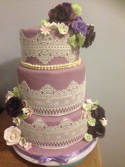 Purple lace  - Cake by Lorna