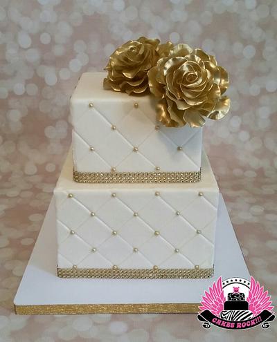 Gold Glitz Wedding Cake - Cake by Cakes ROCK!!!  