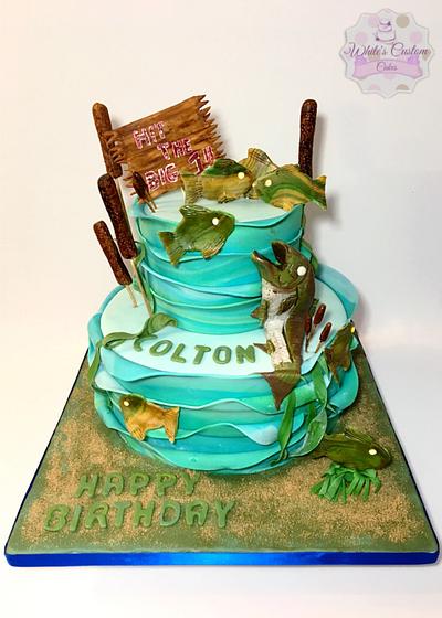Fishing First Birthday - Cake by Sabrina - White's Custom Cakes 