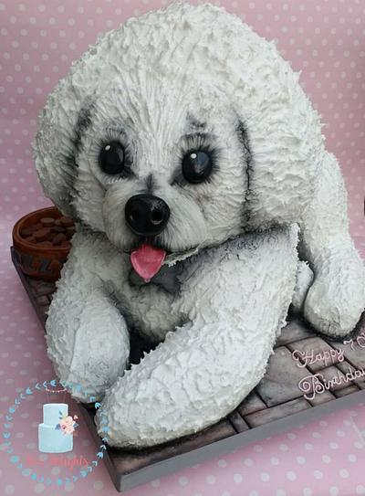 3D Bichon Frise cake - Cake by Di's Delights 