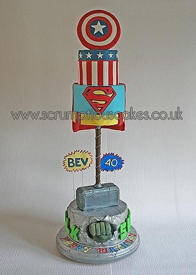 Super Hero 40th Birthday Cake - Cake by Scrumptious Cakes