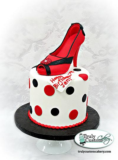 Red and Black Shoe cake - Cake by TrulyCustom