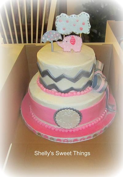 Pink elephant baby shower - Cake by Shelly's Sweet Things
