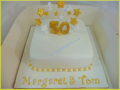 Golden Wedding Anniversary - Cake by Cakes by Lorna