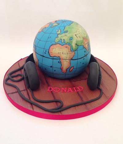 Hand Painted Globe Cake - Cake by Claire Lawrence
