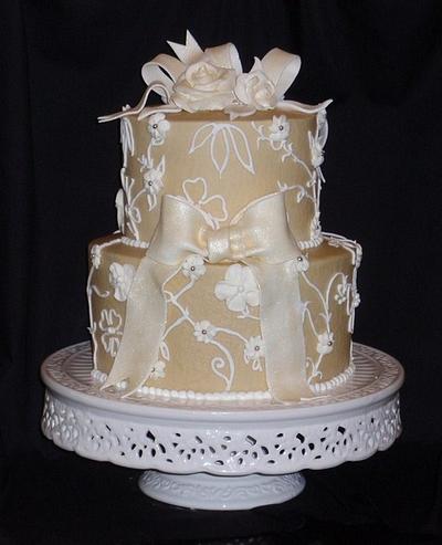 Beige and Bows - Cake by jan14grands