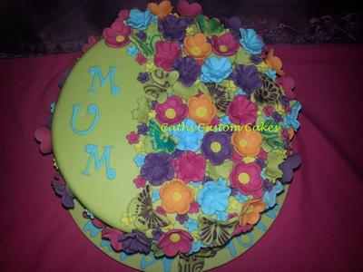 Flowers and Butterflies - Cake by Cath