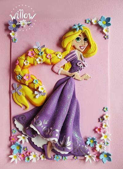 Rapunzel, 2D fondant cake decoration - Cake by Willow cake decorations