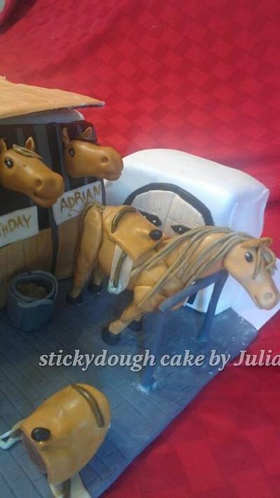 Horses in a barn - Cake by Julia Dixon