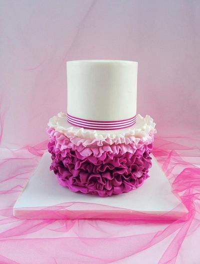 Sweet 15 Ruffled cake - Cake by BAKED