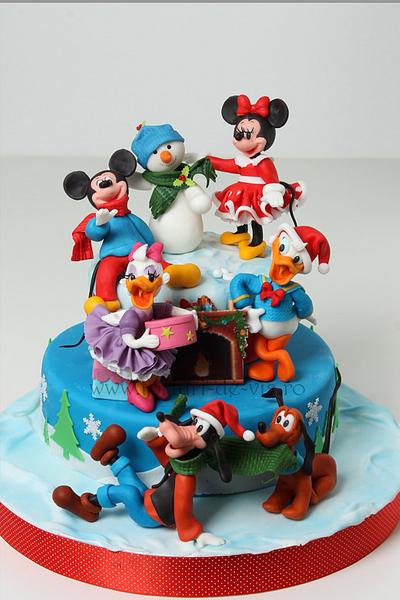 Mickey and his friends in Christmas time - Cake by Viorica Dinu