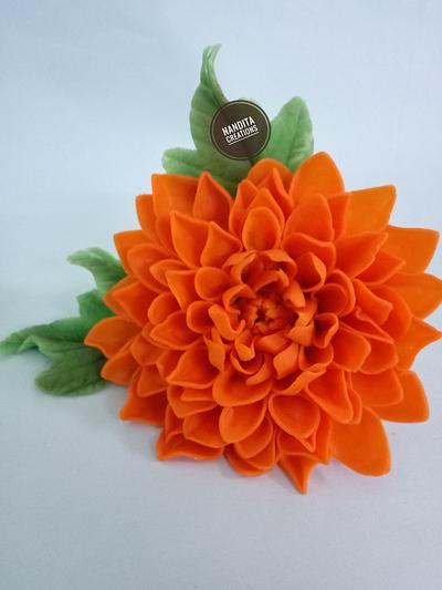 Bean paste dahlia flower - Cake by Nandita