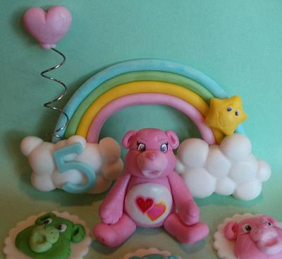 Care Bear cake & cupcake toppers - Cake by Jeana Byrd