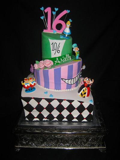 Alice in Wonderland Sweet 16  - Cake by Jillin25