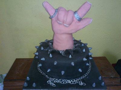 A hand that rocks! - Cake by Helen C of Colliwobble Cakes