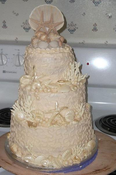 Sea Shell Wedding - Cake by Robin Conner