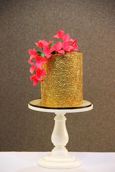 Shocking pink and gold !  - Cake by Signature Cake By Shweta
