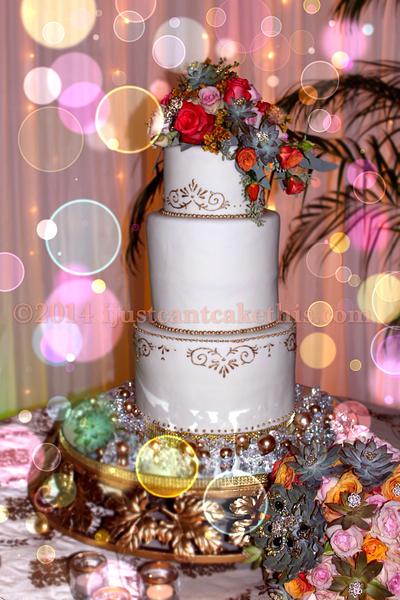 Fresh Succulents Wedding Cake - Cake by keiracakesthis