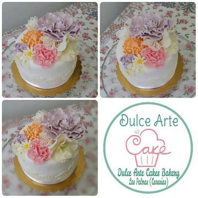 flowers cake - tarta flores - Cake by Dulce Arte Cakes