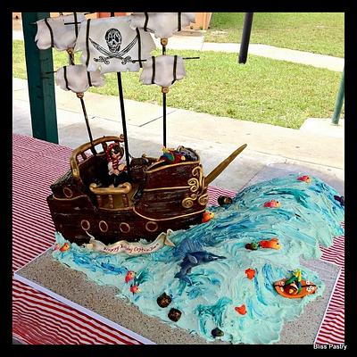 Pirate Ship and Wave - Cake by Bliss Pastry