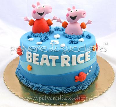 cake peppa and george on holiday at the sea - Cake by Paola