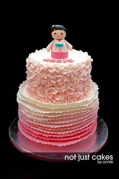 Pink Ruffle Themed Cake for abbie - Cake by Annie