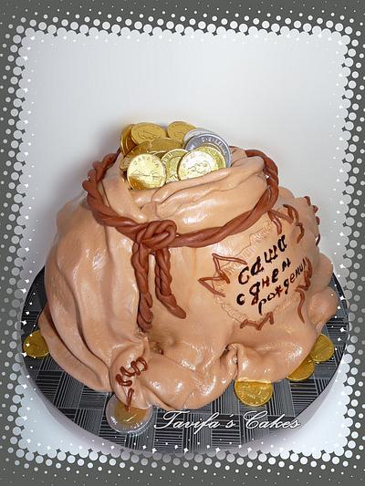 Bag with gold money)) - Cake by Tania