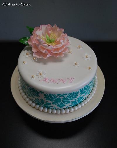 Open Gumpaste Peony Cake - Cake by Aiah