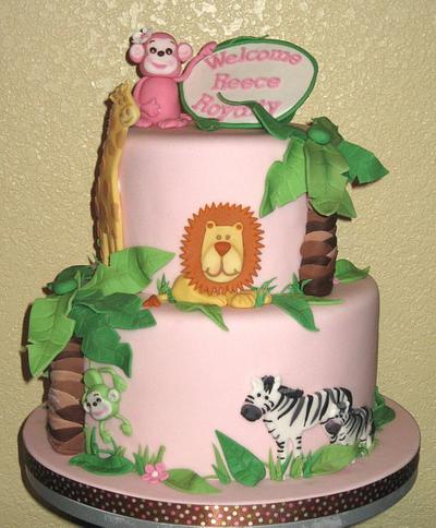 Jungle animal baby shower cake - Cake by sking