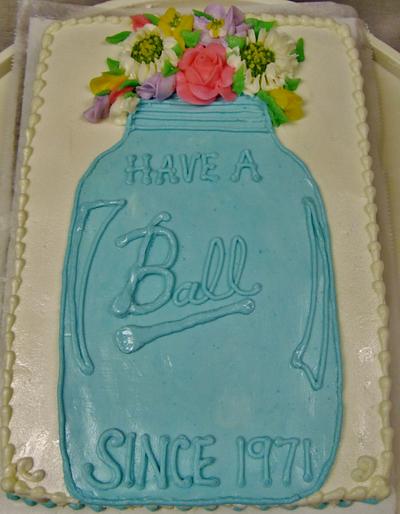 Ball Jar Cake with flowers - Cake by Nancys Fancys Cakes & Catering (Nancy Goolsby)