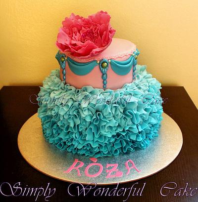 pink and turquoise  - Cake by Dorota/ Dorothy