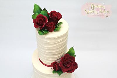 Deep red rose wedding cake - Cake by Naomi's Shaken & Baken