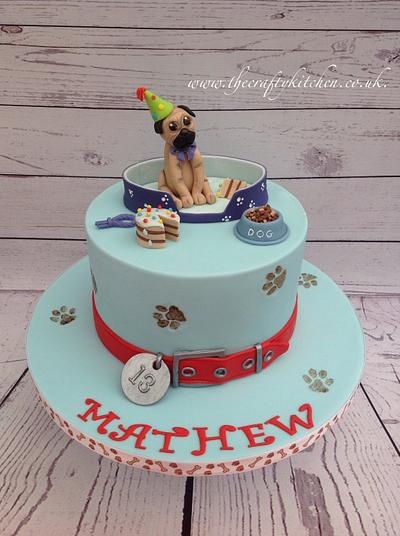 Pug Birthday Cake - Cake by The Crafty Kitchen - Sarah Garland