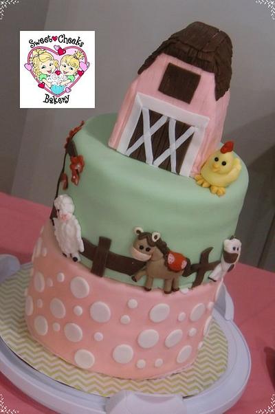 The Girly Barnyard Baby Shower Cake! - Cake by Jenny