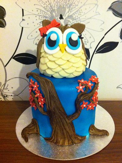 Owl in a blossom tree - Cake by ASliceOfWhatYouFancy