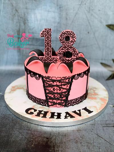 Coloured ganache corset cake  - Cake by Pinkle 