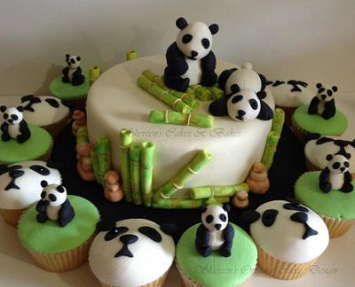 Panda Cake & Cupcakes - Cake by Shereen