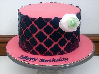 Pink and Navy - Cake by Sweet Tooth Confections