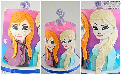 Hand Painted 'Frozen' Cake-Icing Smiles  - Cake by Crumbs Cake Boutique