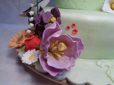 Flowers and butterfly - Cake by silviacucinelli