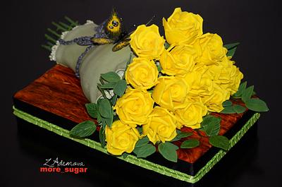 Yellow roses bouquet cake  - Cake by More_Sugar