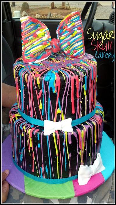 Rave Themed "Paint" Splatter Cake - Cake by Shey Jimenez