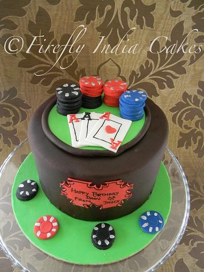 Cards and poker chips. - Cake by Firefly India by Pavani Kaur