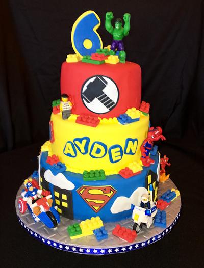 Lego/ superhero - Cake by John Flannery