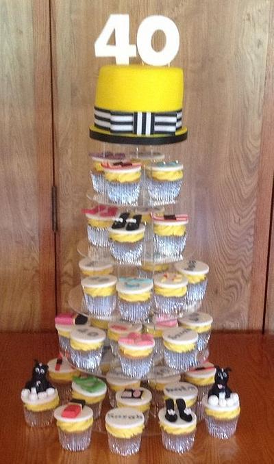 40th cupcake tower - Cake by Cupcake-heaven