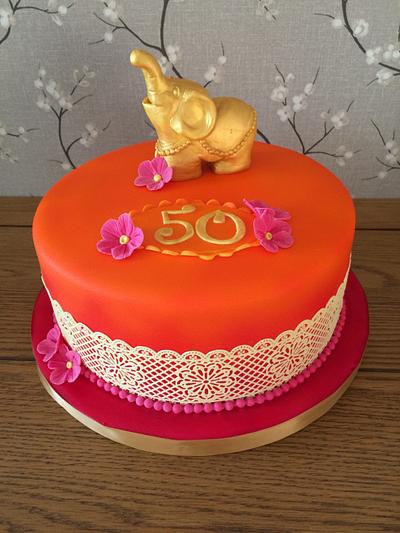 Indian Style 50th Birthday Cake - Cake by Daisychain's Cakes