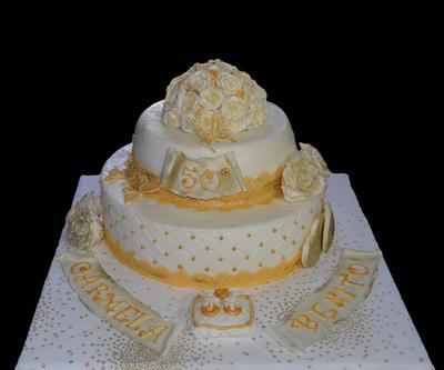 another golden wedding cake - Cake by lupi67