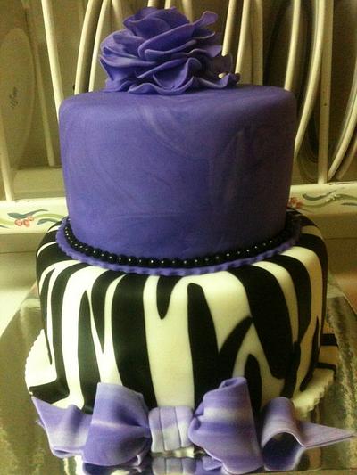 Purple Zebra Print Cake - Cake by Margarida Myers